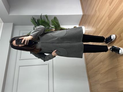 Marla Gri Kaşmir Kapüşonlu Ceket