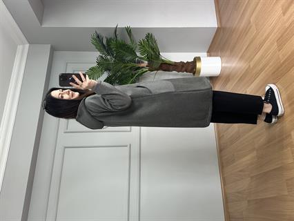 Marla Gri Kaşmir Kapüşonlu Ceket