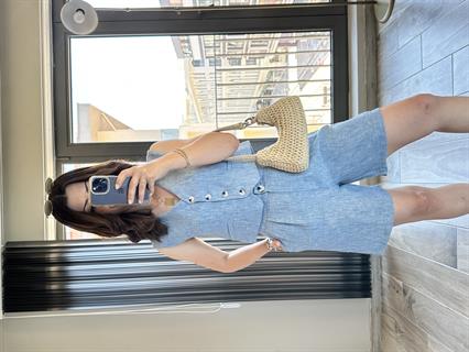 Mavi Orjinal Mssm Şortlu Keten Takım