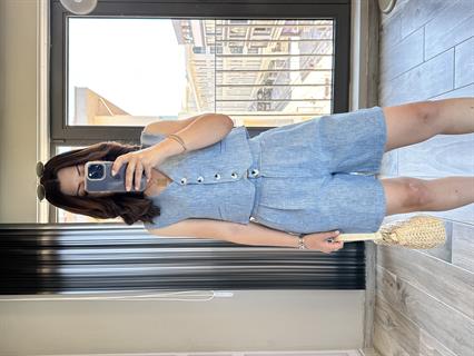 Mavi Orjinal Mssm Şortlu Keten Takım