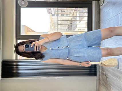 Mavi Orjinal Mssm Şortlu Keten Takım