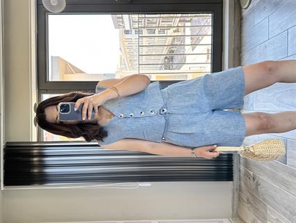 Mavi Orjinal Mssm Şortlu Keten Takım