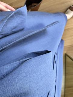 Mery İndigo Orj Marka Tensel Kumaş Kolsuz Elbise