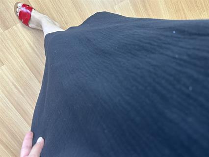 Mila Siyah Müslin Kumaş Vazo Kesim Elbise