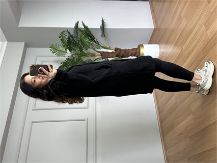 Mila Siyah Tek Düğme Kuzu Ceket