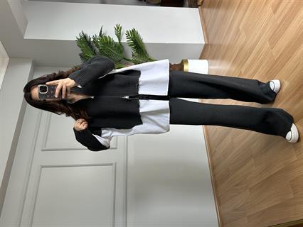 Minel Antrasit Premium Kalite Tasarım Triko Takım 