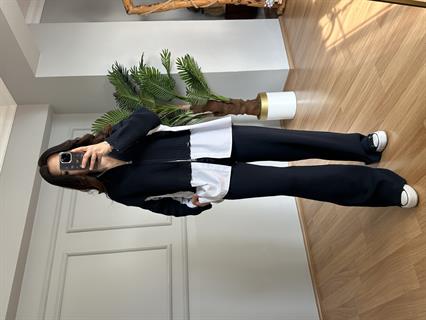 Minel Lacivert Premium Kalite Tasarım Triko Takım 