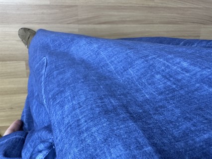 Miralin Mavi Yıkamalı Nakışlı Pamuk Elbise