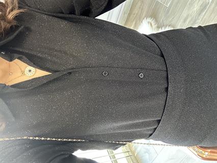 MNG Siyah Simli Gömlek Pantolon Takım