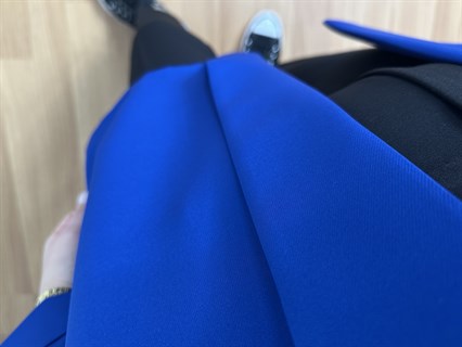 Monica Mavi İthal Krep Kumaş Broşlu Ceket