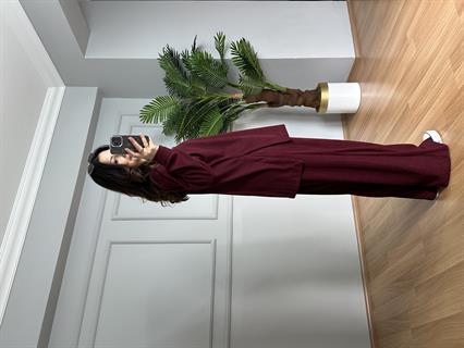 Nare Bordo Fitilli Kadife Takım