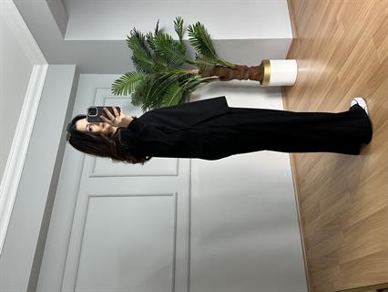 Nare Siyah Fitilli Kadife Takım