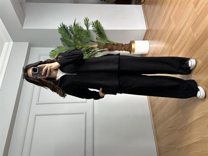 Nare Siyah Fitilli Kadife Takım