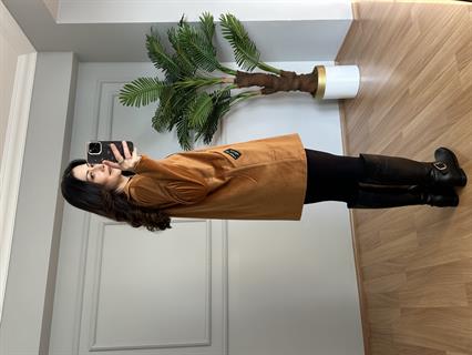 Nira Camel İthal Fitilli Kadife Ceket