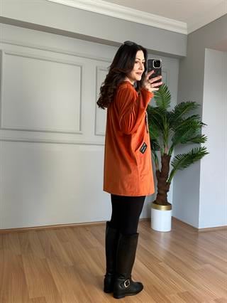 Nira Kiremit İthal Fitilli Kadife Ceket