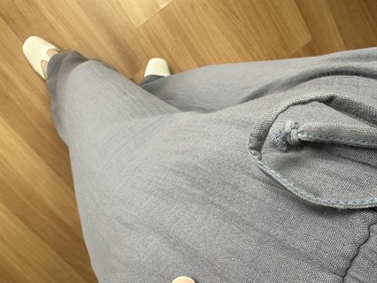 Olivia Gri Müslin Kumaş Pantolon 