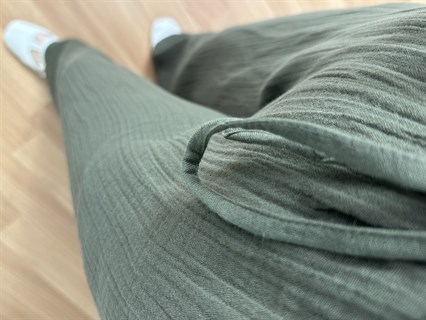 Olivia Haki Müslin Kumaş Pantolon