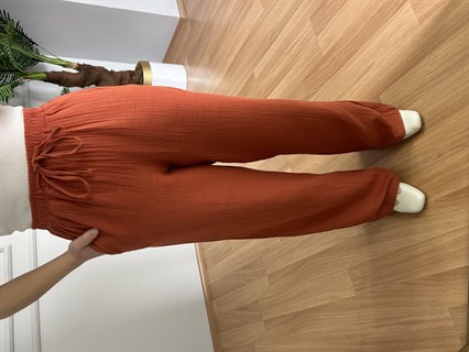 Olivia Kiremit Müslin Kumaş Pantolon 