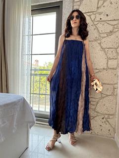 Orjinal Mssm Marka Askılı Çok Renkli Elbise