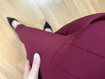 Oxi Bordo İthal Dokuma Kumaş Pensli Pantolon