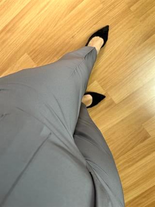 Oxi Gri İthal Dokuma Kumaş Pensli Pantolon