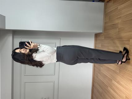 Oxi Gri İthal Dokuma Kumaş Pensli Pantolon