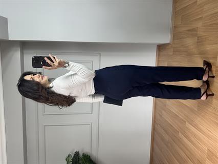 Oxi Lacivert İthal Dokuma Kumaş Pensli Pantolon