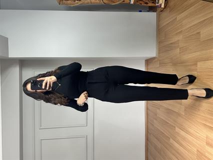 Oxi Siyah İthal Dokuma Kumaş Pensli Pantolon