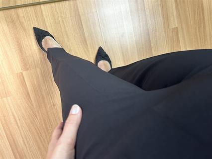 Oxi Siyah İthal Dokuma Kumaş Pensli Pantolon