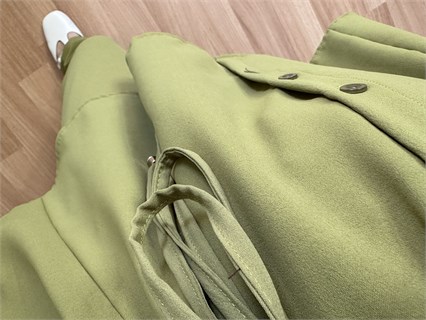 Renna Yeşil Bel Bağlamalı Gömlek Pantolon Takım 