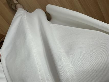 Rinda Beyaz  İnce Kot Kuşaklı Elbise 