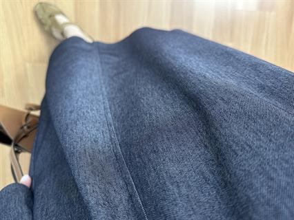 Rinda Lacivert İnce Kot Kuşaklı Elbise 