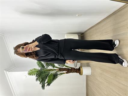 Roselin Siyah Oysh Modal Kumaş Tasarım Takım