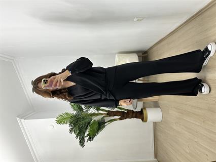 Roselin Siyah Oysh Modal Kumaş Tasarım Takım