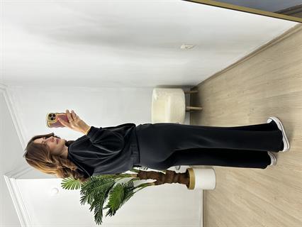 Roselin Siyah Oysh Modal Kumaş Tasarım Takım