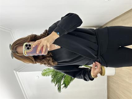 Roselin Siyah Oysh Modal Kumaş Tasarım Takım