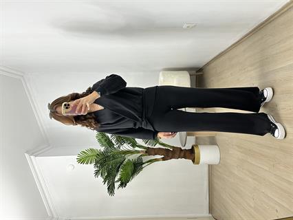 Roselin Siyah Oysh Modal Kumaş Tasarım Takım