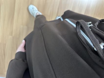 Rova Kahve Modal Bel Bağlama Deralı Şalvarlı Takım