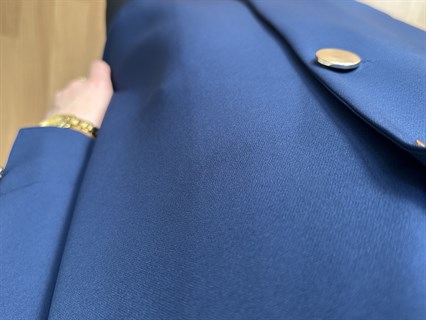 Rozita Lacivert İthal Krep Kumaş Düğmeli Ceket