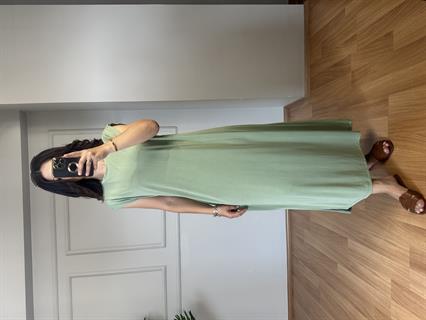 Saye Orj Marka Yeşil Yıkamalı Modal Elbise