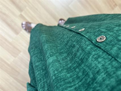 Selin Yeşil Hare Desenli Gömlek Elbise