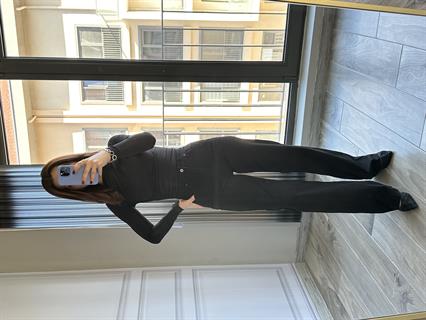 Siyah Geniş Paça Kot