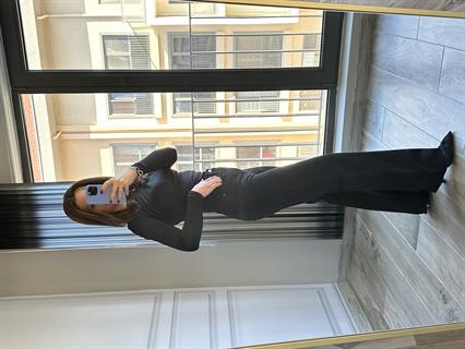 Siyah Geniş Paça Kot