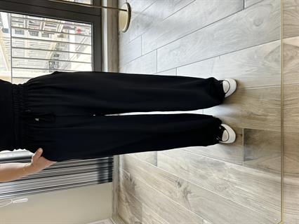 Siyah Lastikli Bol Pantolon