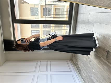 Siyah Maxi Boy Paraşüt Etek