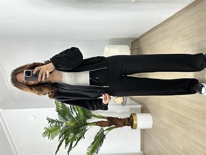 Siyah Modal Çelik Fermuarlı Eşofman Takımı