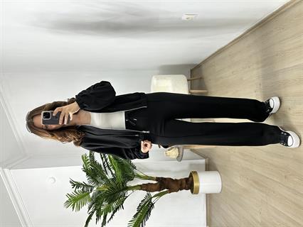 Siyah Modal Çelik Fermuarlı Eşofman Takımı