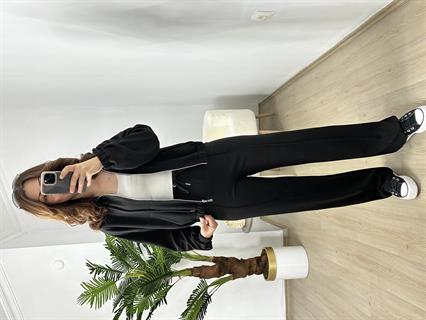 Siyah Modal Çelik Fermuarlı Eşofman Takımı