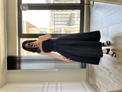 Siyah Orjinal Marka Muadili Askılı Elbise