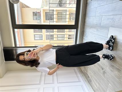 Siyah Pamuk Keten Şalvar Pantolon